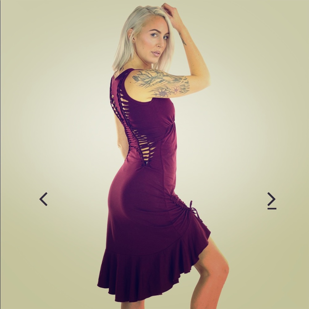 MahaDevi Design Pele Dress, teal and merlot